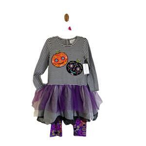 Emily Rose Girls Size 5 Halloween Costume Pumpkin Tutu Legging Set NWT